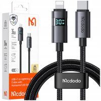 mcdodo kabel z wyświetlaczem usb-c lightning 36w 1m do iphone x 11 12