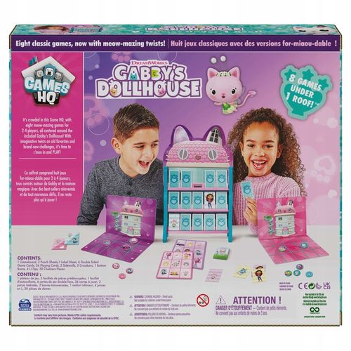 KOCI DOMEK GABI ZESTAW 8W1 KÓŁKO I KRZYŻYK MEMORY BINGO WARCABY WYŚCIG na Arena.pl