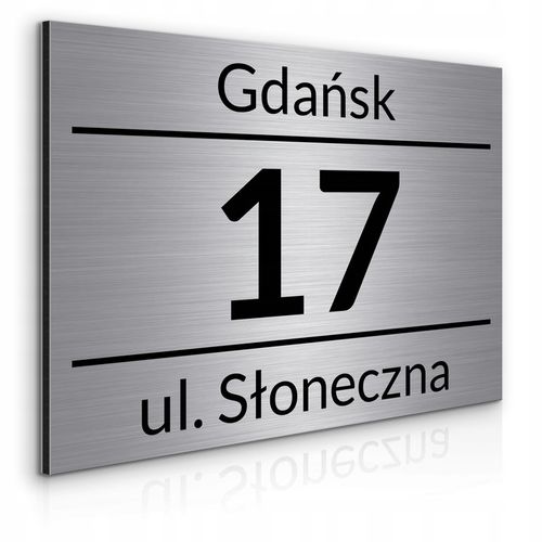 NIERDZEWNY NUMER NA DOM 32x21cm TABLICZKA ADRESOWA Z NUMEREM DOMU ALUMINIUM na Arena.pl