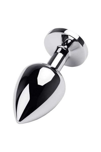 Silver Anal Plug With Gem, Red zdjęcie 2