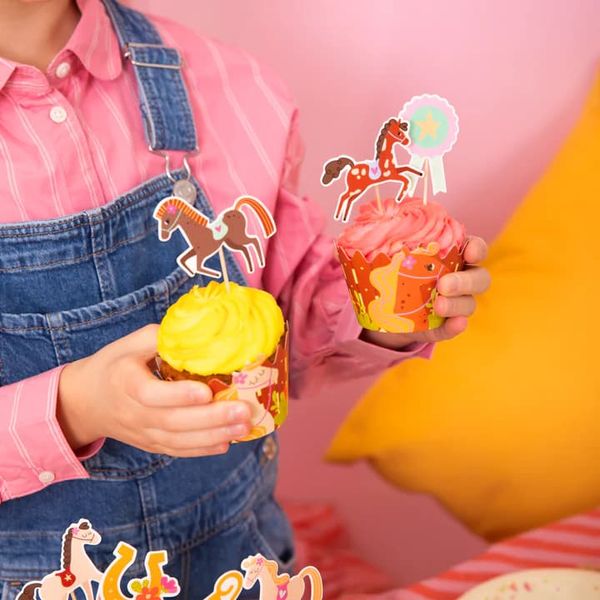 Pikery do babeczek Urocze Koniki, 9 szt. zdjęcie 3