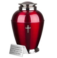 Ekskluzywna metalowa urna kremacyjna dla dorosłych  / Plakietka