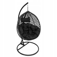 FOTEL WISZĄCY FOTEL OGRODOWY HUŚTAWKA OGRODOWA DO SALONU MARTINA CZARNY