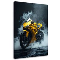 Obraz do pokoju nastolatka biura salonu, Żółty Motocykl Motor