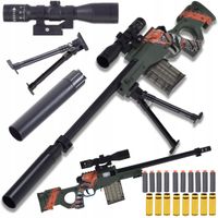 DUŻY KARABIN SNAJPERKA NA STRZAŁKI PIANKOWE ZESTAW +ŁUSKI ZABAWKA REPLIKA