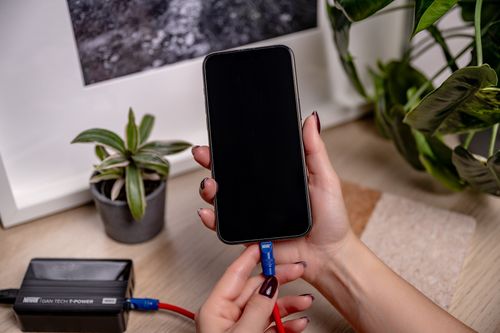 Kabel Newell USB-C - USB-C 100 W, 2 m, silikonowy, niebiesko-pomarańczowy na Arena.pl