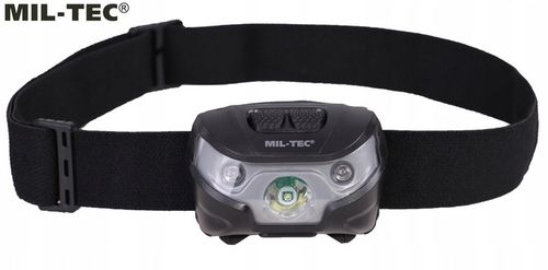 Latarka czołowa czołówka Mil-Tec 200 lumenów LED CREE XPE biała czerwona na Arena.pl