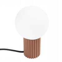Lampka nocna biurkowa brązowa do salonu, sypialni, toaletki biała kula HALO