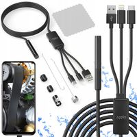 KAMERA INSPEKCYJNA do telefonu IPHONE ANDROID 3w1 ENDOSKOPOWA 2M ios FHD