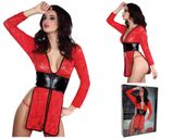 Czerwona koszulka nocna bielizna damska koronka S/M