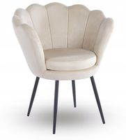 beżowy duzyfotel krzesło tapicerowany welwet nowoczeszne muszelka