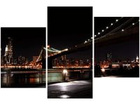 60 90CM OBRAZ 3 ELEM BROOKLYN BRIDGE MITH17 ŚCIENNY DRUK PŁÓTNO