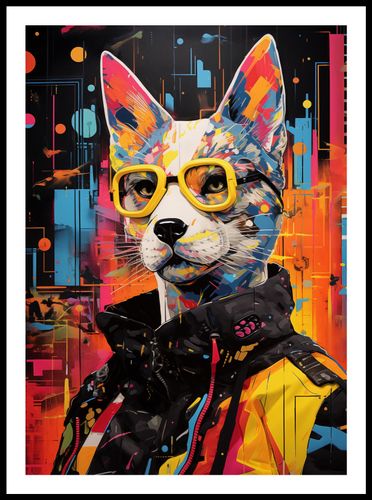 Plakat 50x70cm Kot w Miejskim Stylu na Arena.pl