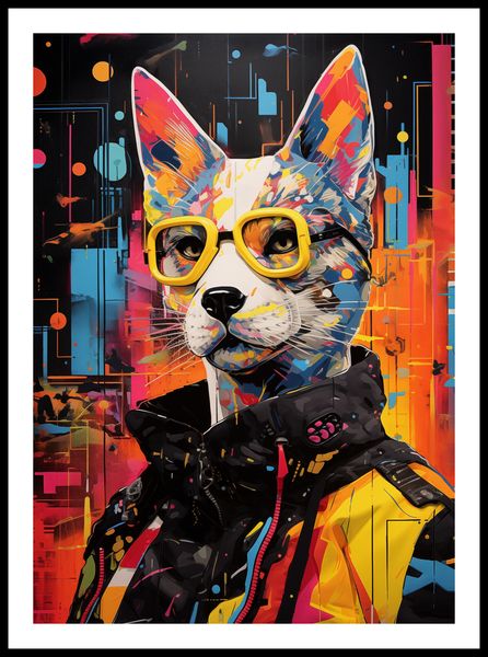 Plakat 50x70cm Kot w Miejskim Stylu zdjęcie 3