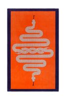 Dywanik z motywem węża na pomarańczowym tle 120x180