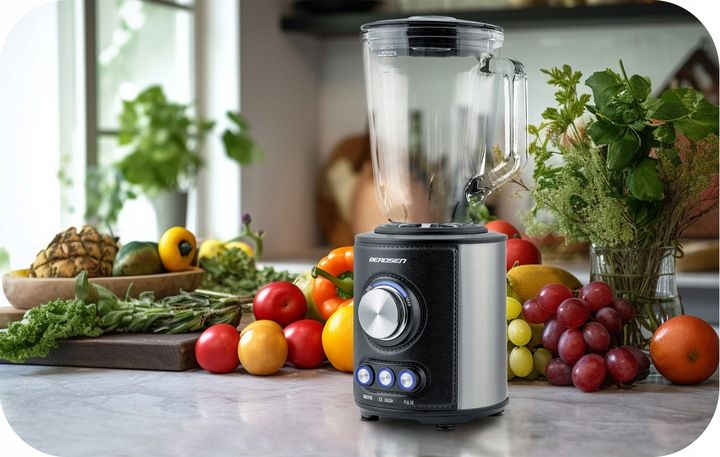 DUŻY BLENDER KIELICHOWY SZKLANY BERDSEN 800W CZARNY 1,5L zdjęcie 11