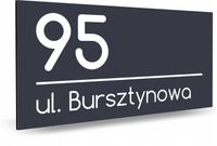 Tabliczka ADRESOWA ANTRACYT DUŻA NIERDZEWNA Numer domu 42x21