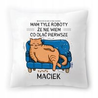 Poduszka Dla Maćka Na Urodziny Ze Zdjęciem Na Prezent Biała 40X40 Cm
