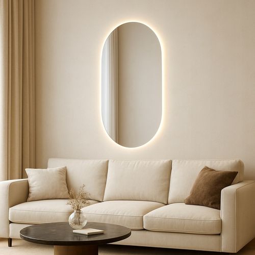 Lustro owalne LED COB łazienkowe, uniwersalne 100x50 cm bez ramy IP 67 na Arena.pl