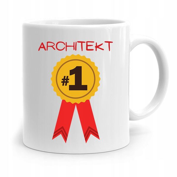 Kubek Architekta Projektanta Architekt Numer Jeden Z Nadrukiem Ze Zdjęciem zdjęcie 1