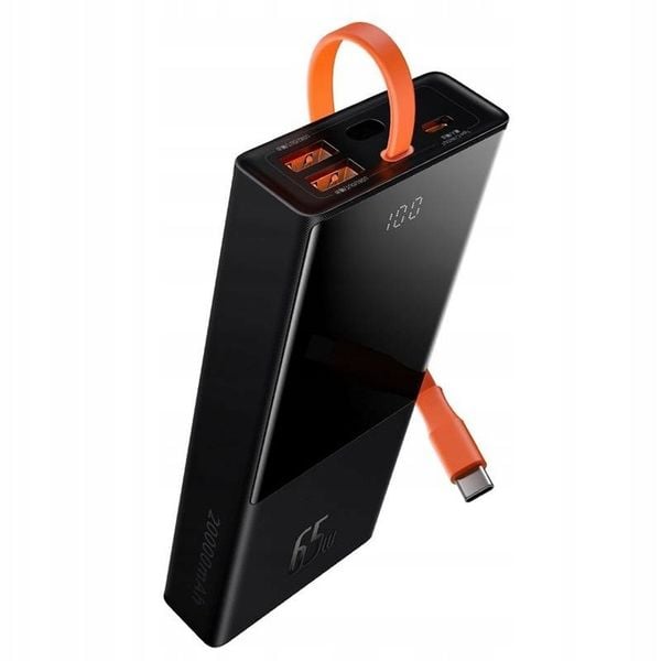 BASEUS MOCNY POWERBANK ELF 20000MAH 2X USB-A 2X USB-C QC PD 65W 3A Z KABLEM zdjęcie 7