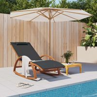 Fotel bujany, szare tworzywo textilene i drewno topolowe