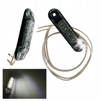 Lampa obrysowa slim LED obrysówka biała dymiona graphite dark 12/24V płaska