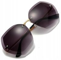 Okulary Damskie Bezramkowe Przeciwsłoneczne Kocie