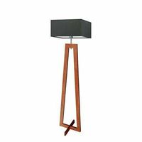 Lampa podłogowa JAWA abażur grafitowy stelaż mahoniowy
