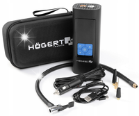 Kompresor mini urządzenie 3w1 HOEGERT bezprzewodowy 10Bar latarka powerbank