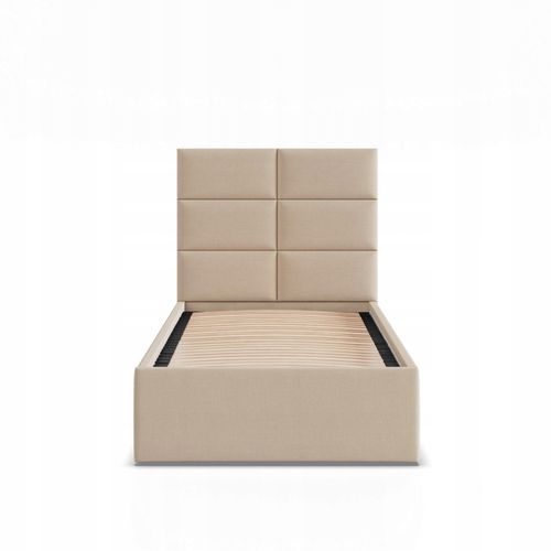 Łóżko Ramowe YORK JEDNOOSOBOWE Tapicerowane Pojedyncze BEŻOWE na Arena.pl