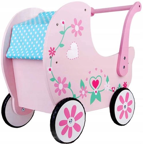 wózek drewniany różowy na Arena.pl