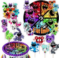 ZESTAW OPŁATEK NA TORT 20CM + TOPPERY - CATNAP SMILING CRI + IMIĘ 15CM 18CM