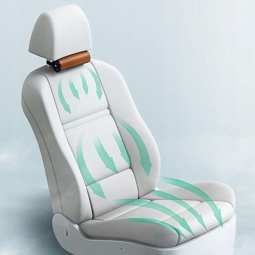 Wentylator samochodowy na zagłówek akumulatorowy USB 3 tryby brązowy na Arena.pl