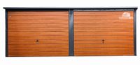 GARAŻ BLASZANY 6M X 6M SPAD TYŁ - 2X BRAMA UCHYLNA - ZŁOTY DĄB GB205