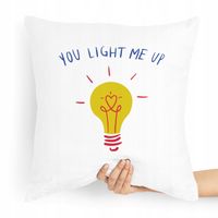 Poduszka Prezent Dla Elektryka You Light Me Up Z Nadrukiem Ze Zdjęciem