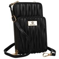 torebka-portfel ze skóry ekologicznej w czarnym kolorze z modnym