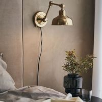 Industrialna LAMPA ścienna GRIMSTAD 108115 Markslojd metalowa OPRAWA regulowany kinkiet vintage mosiądz