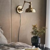 Industrialna LAMPA ścienna GRIMSTAD 108115 Markslojd metalowa OPRAWA regulowany kinkiet vintage mosiądz