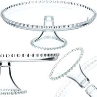 KADAX Patera Na Ciasto 32cm Szklana Torty Owoce Dekoracyjna Taca Na Nóżce