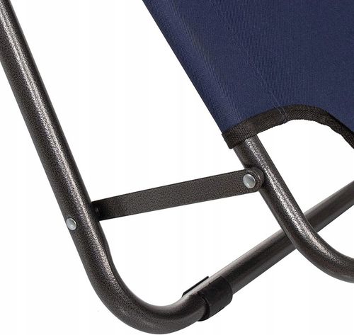 LEŻAK ogrodowy fotel plażowy tarasowy składany 3 pozycyjny granatowy leżank na Arena.pl