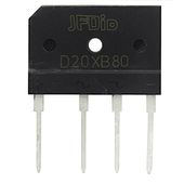 D20XB80 mostek prostowniczy jednofazowy Graetza 800V 20A płaski