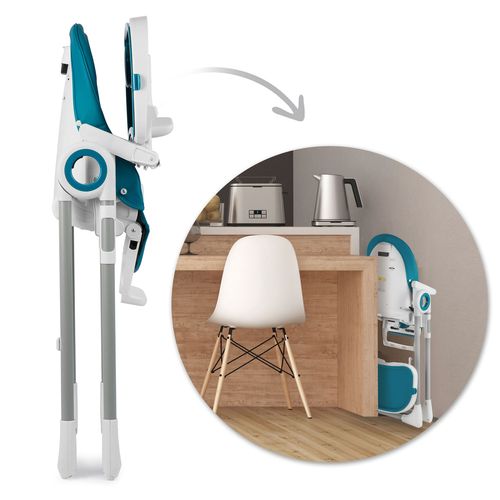 Krzesełko do karmienia ze stolikiem, leżaczek Belo ciemno niebieskie + pałąk z zabawkami na Arena.pl