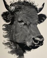 Plakat 40x50cm Byk w Świetlistych Barwach