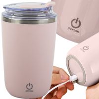 Kubek samomieszający stalowy termos 350 ml na zimne i gorące napoje z USB i smyczą