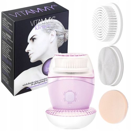 SZCZOTECZKA SONICZNA DO TWARZY 6TRYBÓW 3KOŃCÓWKI USB MASAŻ VITAMMY KLENEO na Arena.pl
