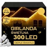 SOPLE 300 LED KURTYNA LAMPKI ZEWNĘTRZNE Białe Ciepłe 14m Lampki Girlanda