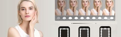 Toaletka z lustrem i oświetleniem biała nowoczesna na Arena.pl