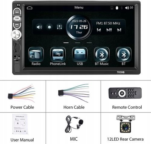 RADIO SAMOCHODOWE Android 1 DIN BLUETOOTH USB AUX EKRAN DOTYKOWY 7" KAMERA na Arena.pl