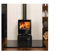 PODSTAWA SZKLANA POD PIEC KOMINEK SZKŁO 100x100 ĆW KOŁA CZARNA